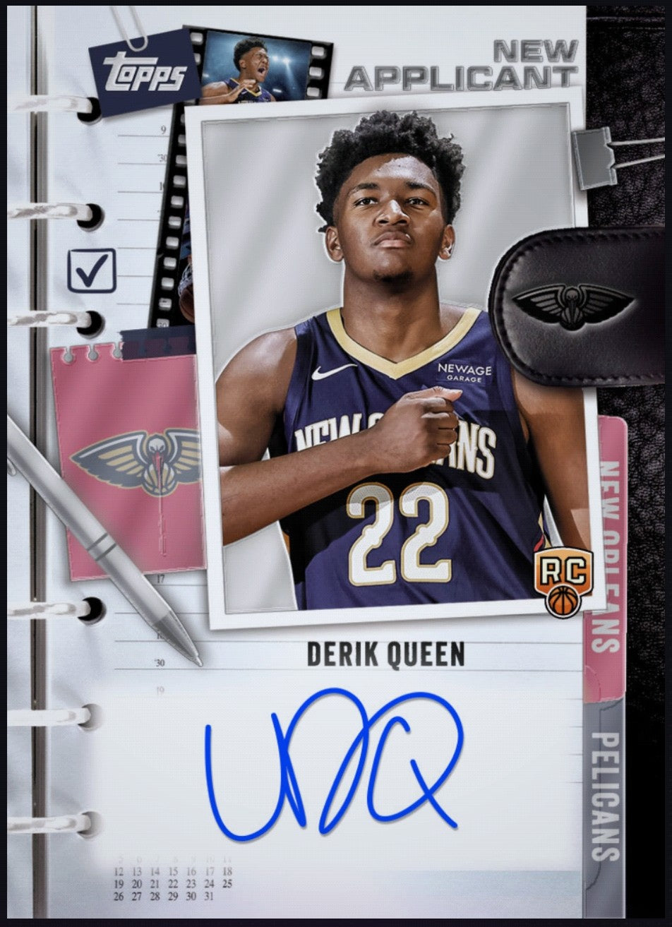 Next Day Free Shipping & Shipped from USA 2026 Derik Queen Topps New Applicant Autograph Rookie Rare Card.