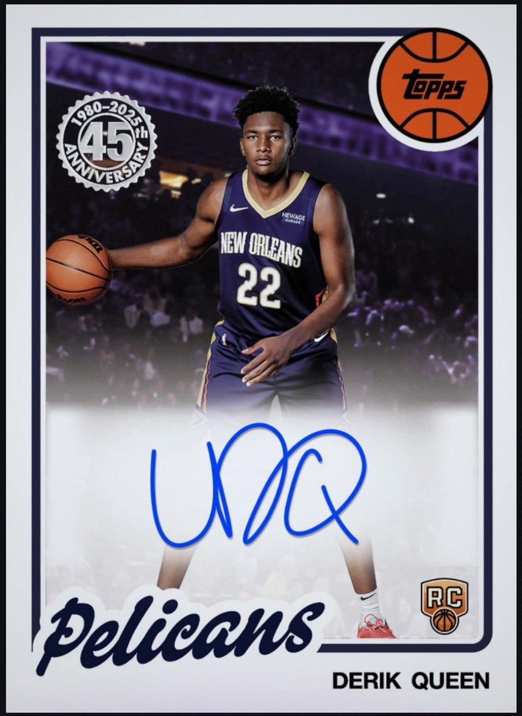 2026 Derik Queen Rookie Autograph Rare Topps 1980-81 Basketball Card