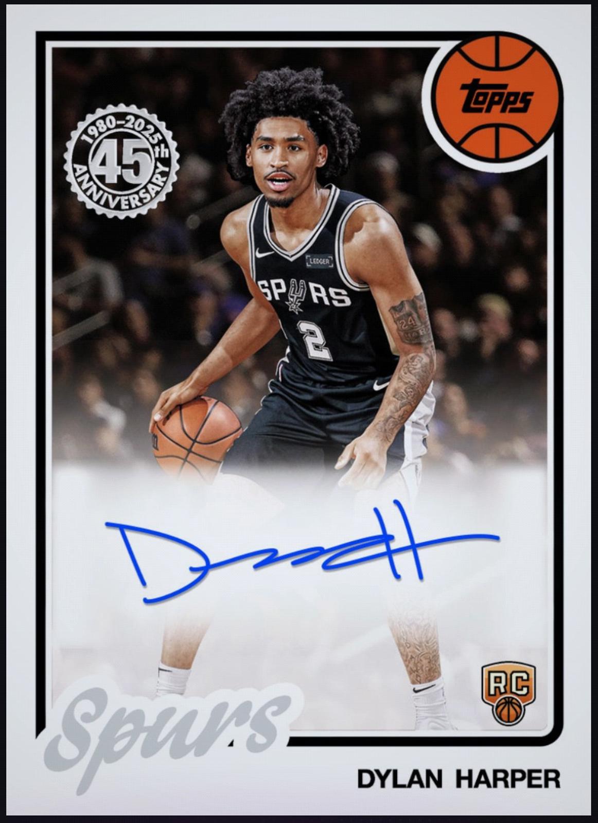 2026 Dylan Harper Rookie Autograph Rare Topps 1980-81 Basketball Card