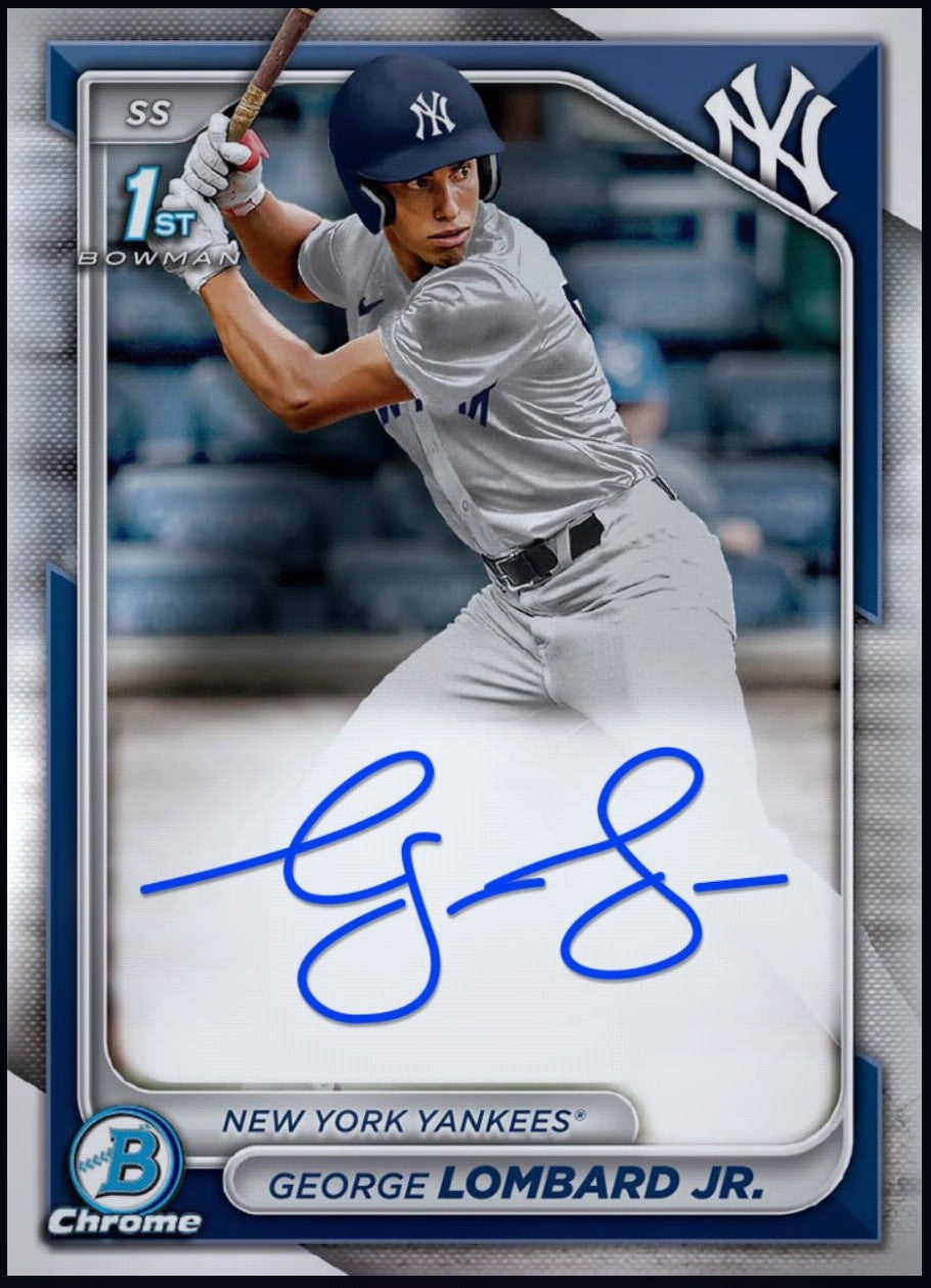 George Lombard Jr 2024 Bowman Chrome 1st Bowman Prospect Autograph Redemption collectible
