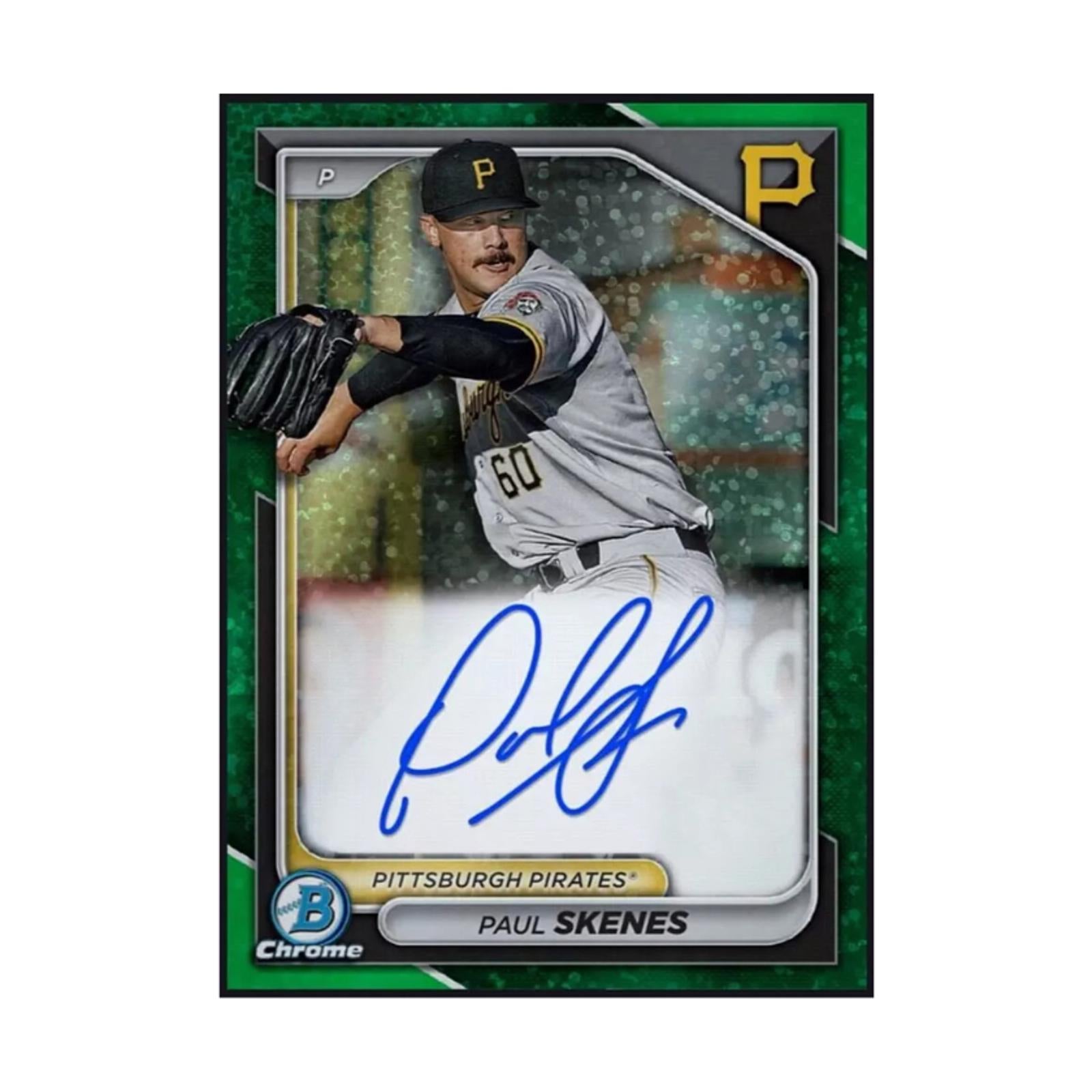 Next Day Free Shipping Rare 2024 Paul Skenes Topps Chrome Green Refractor Autograph Rookie RC Redemption Card Collectible
