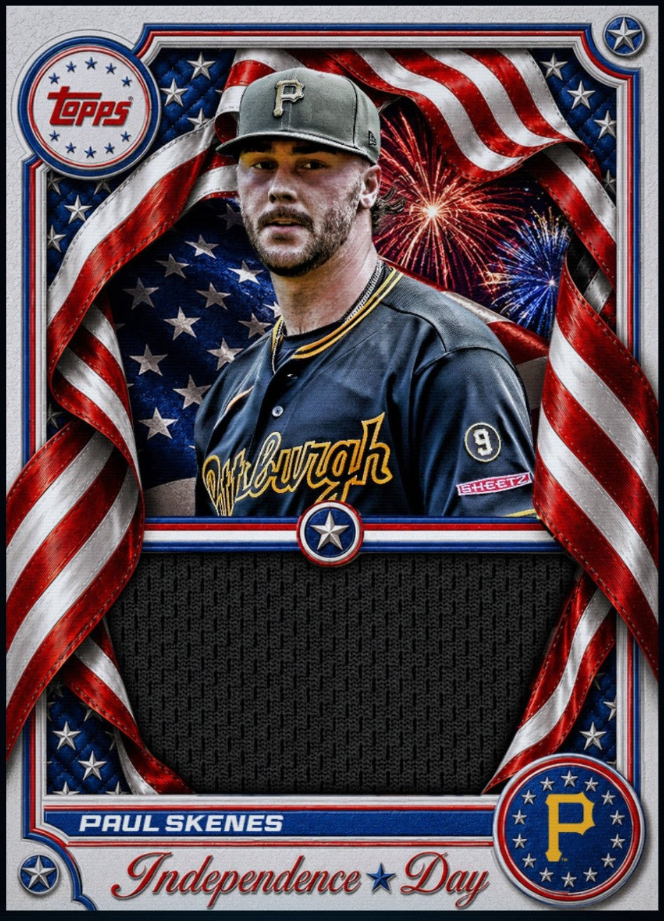 Paul Skenes Topps Independence Day Baseball Jersey Patch Card