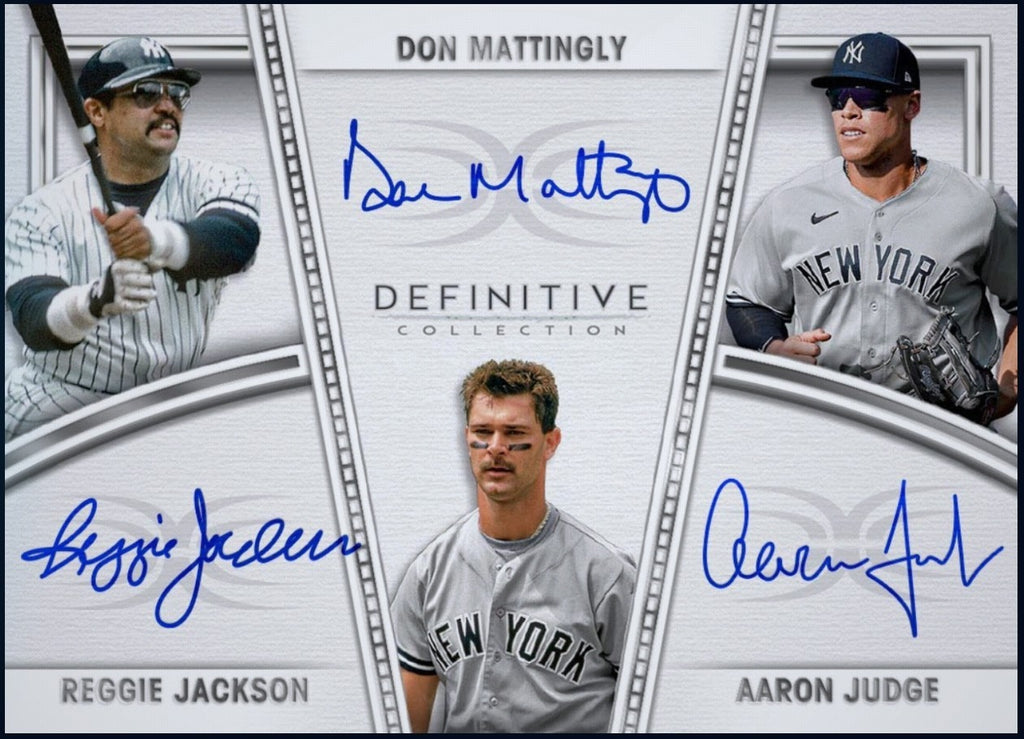 Rare 2022 Judge Jeter Jackson Topps Definitive Collection triple autograph collectible card