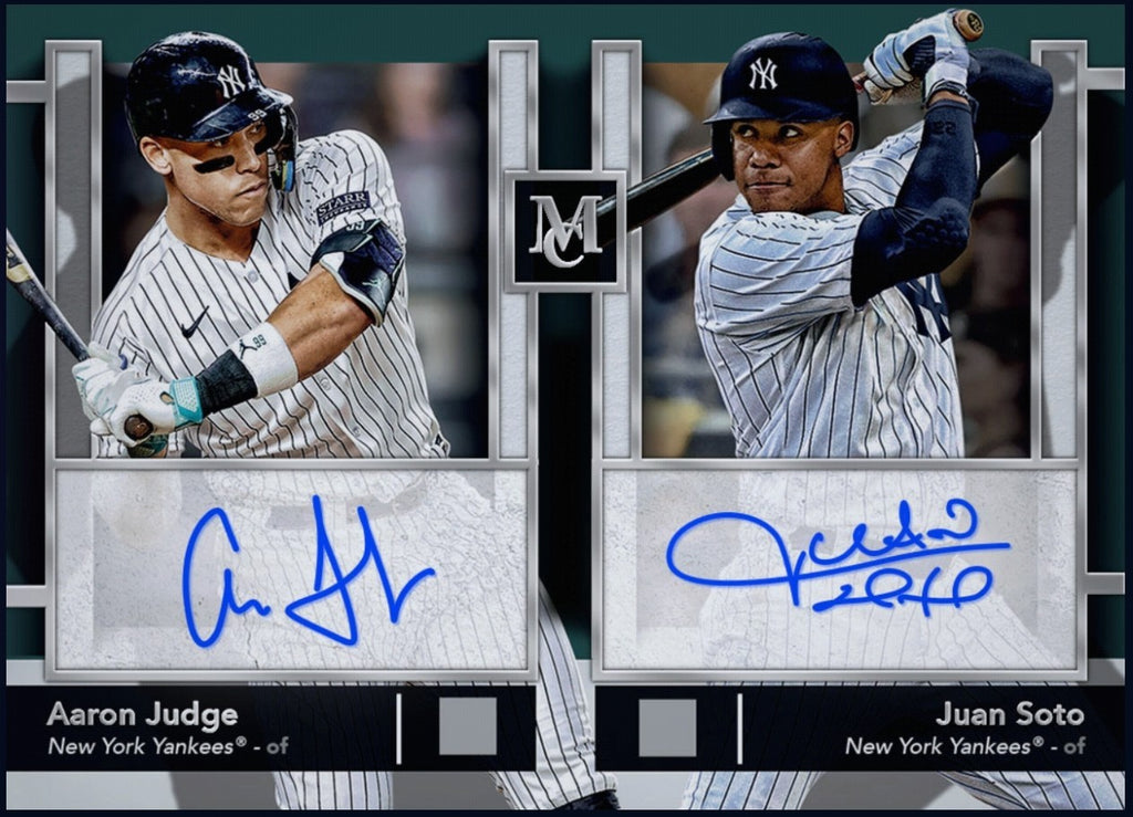Rare 2024 Aaron Judge Juan Soto Topps Museum Collection dual autograph collectible card