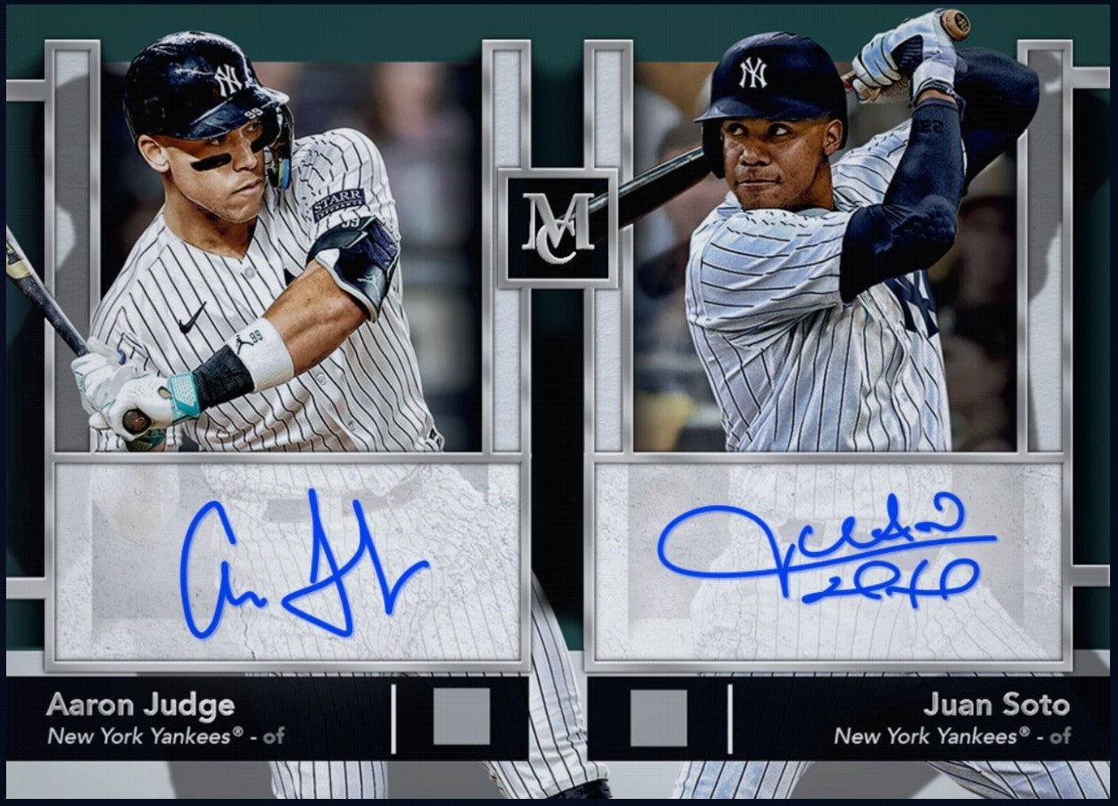 Rare 2024 Aaron Judge Juan Soto Topps Museum Collection dual autograph collectible card