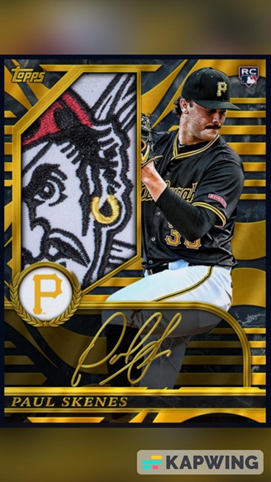 Rare Paul Skenes 2024 Topps Standouts Gold Signature Rookie RC Card With Free Shipping