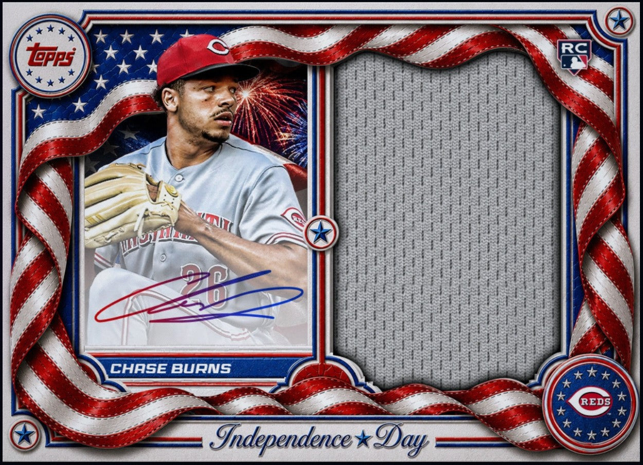 2026 Chase Burns Topps Independence Day Rookie Patch Autograph RPA