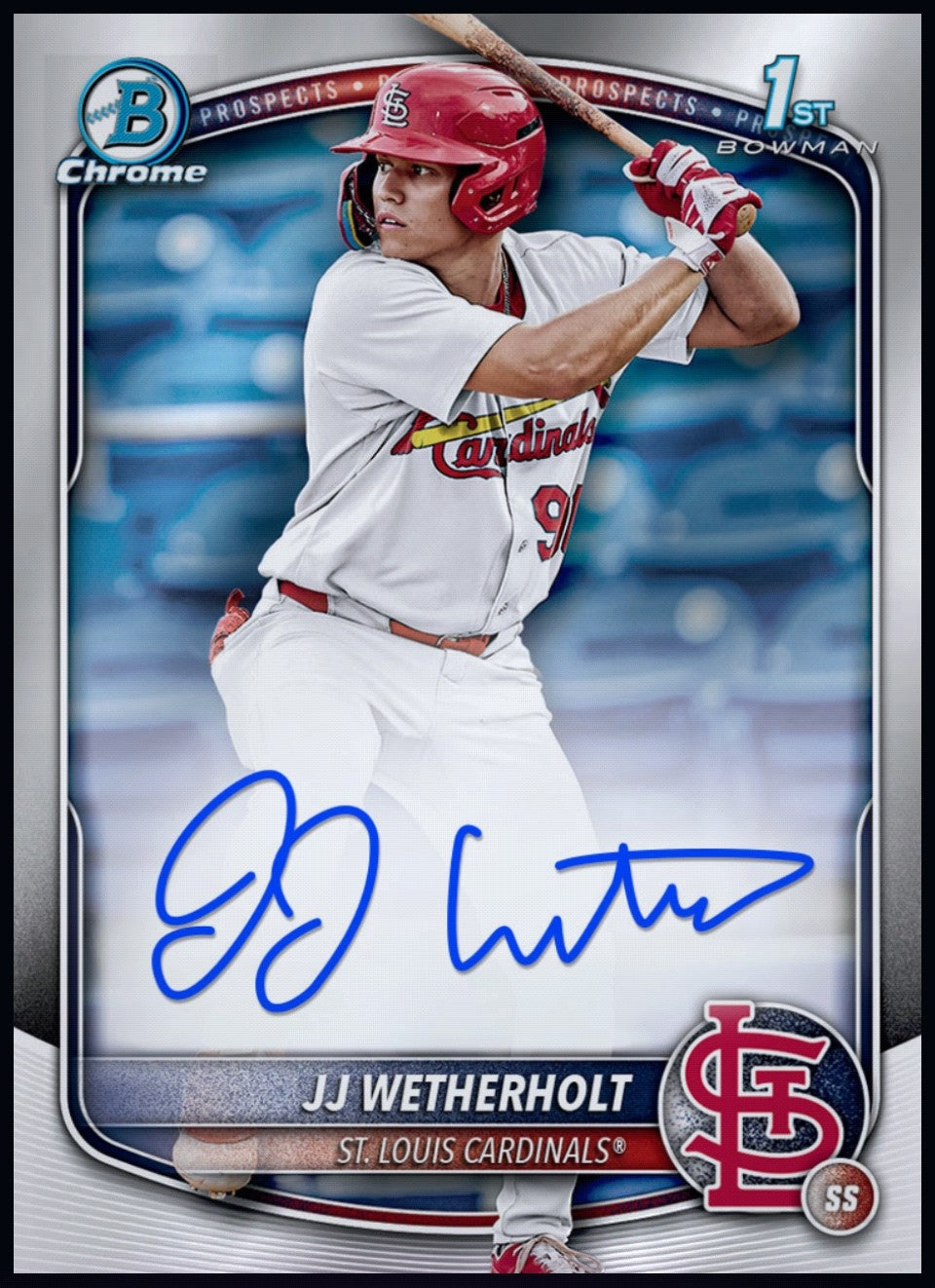 Rare 2026 JJ Wetherholt Topps Bowman Series 1 Chrome Prospect Signature Rookie card