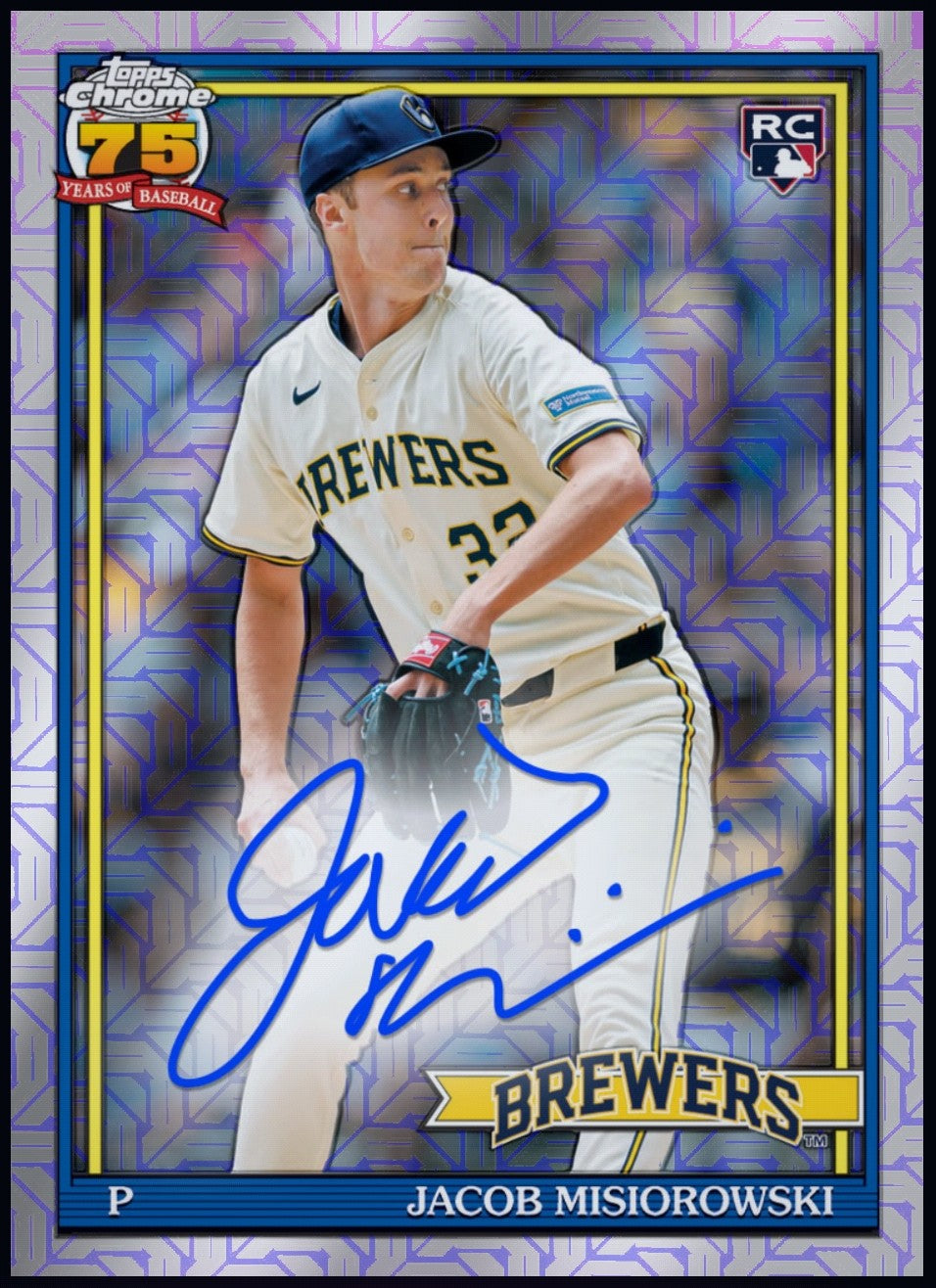 Close-up of 2026 Jacob Misiorowski 1991 Topps Baseball autograph rookie card