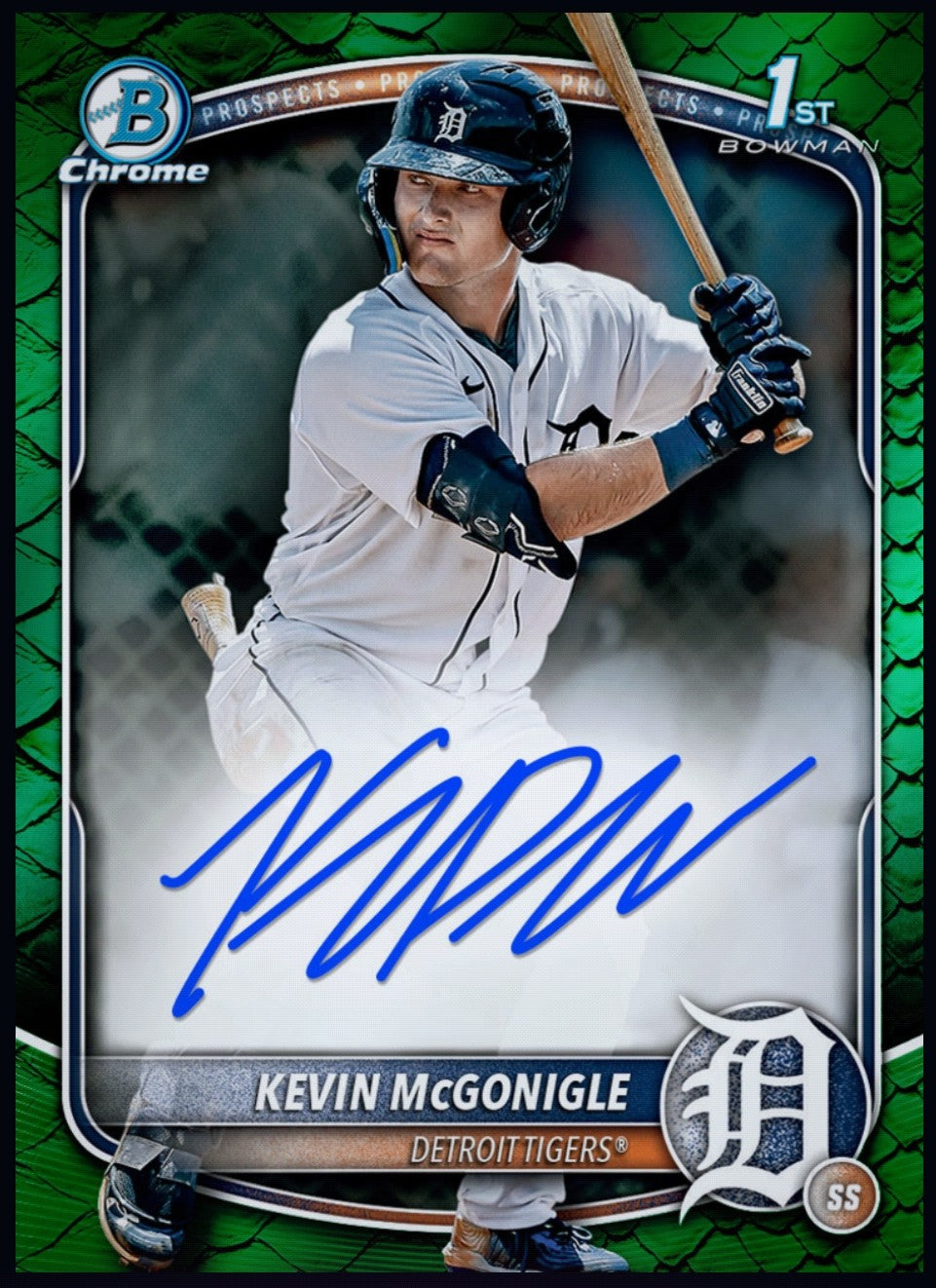 Rare 2026 Kevin McGonigle Topps Bowman Green Chrome Prospect Signature rookie redemption card
