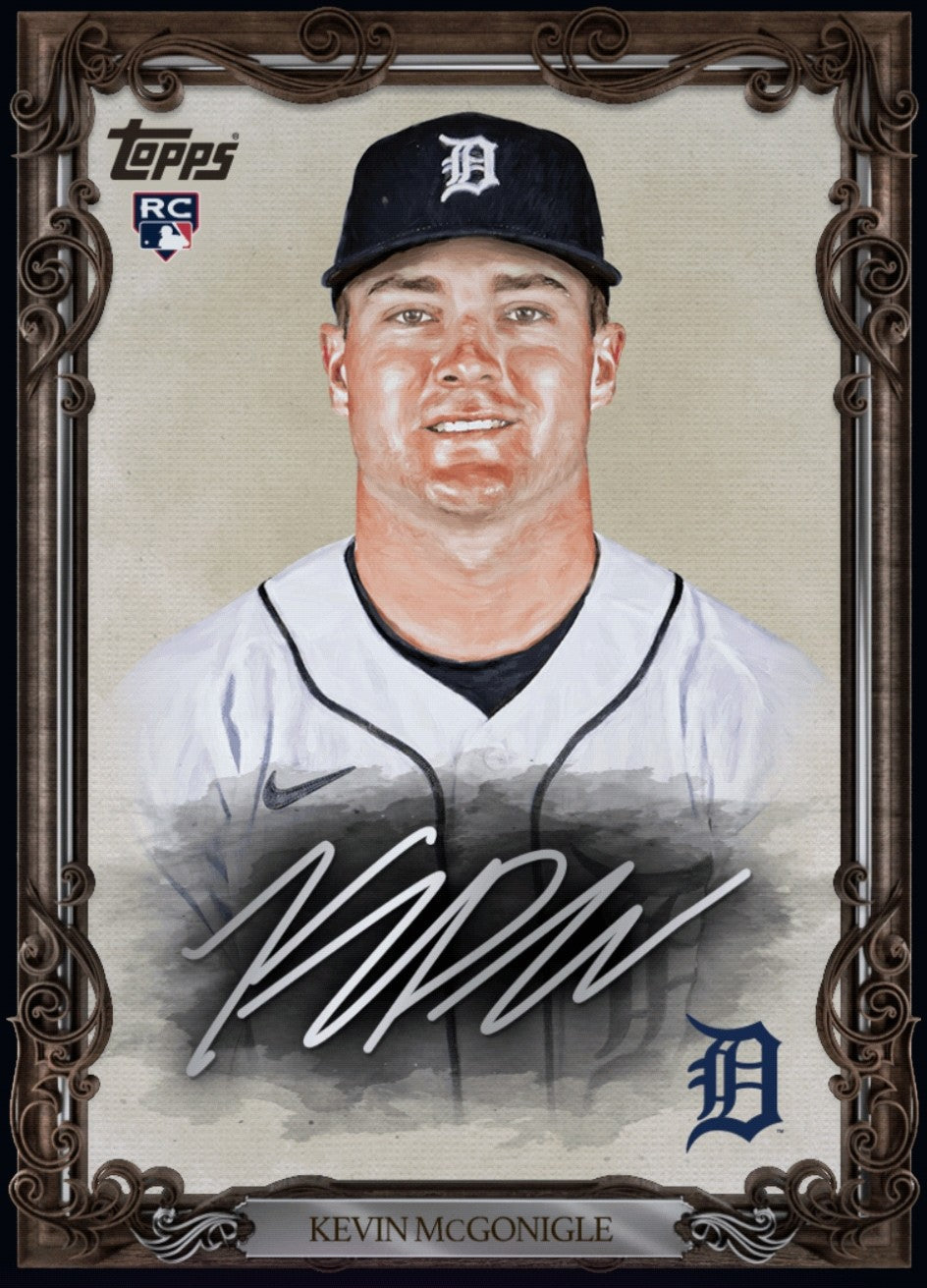 Close-up of 2026 Kevin McGonigle Topps Portraits Autograph rookie redemption card