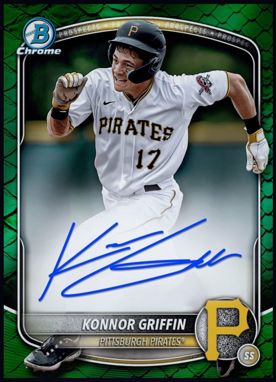 Rare 2026 Konnor Griffin Topps Bowman Green Chrome Prospect Signature Rookie redemption card