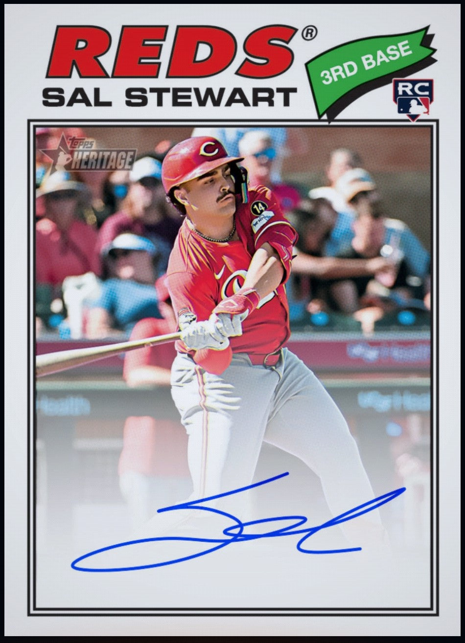 2026 Sal Stewart Topps Heritage Blue Ink Autograph Rookie RC Rare Card – Next Gen Cards LLC
