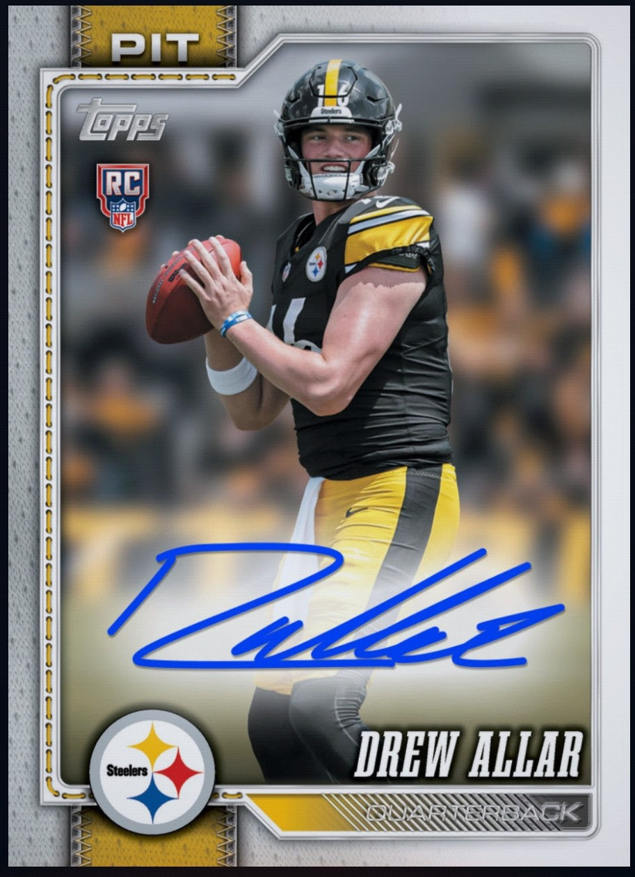 2026 Drew Allar Topps Flagship Football rookie signature collectible available through an official Topps redemption.