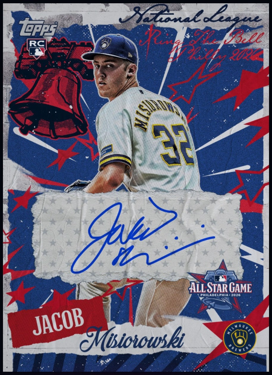 2026 Jacob Misiorowski Topps All-Star Game rookie signature card for baseball fans and collectors.