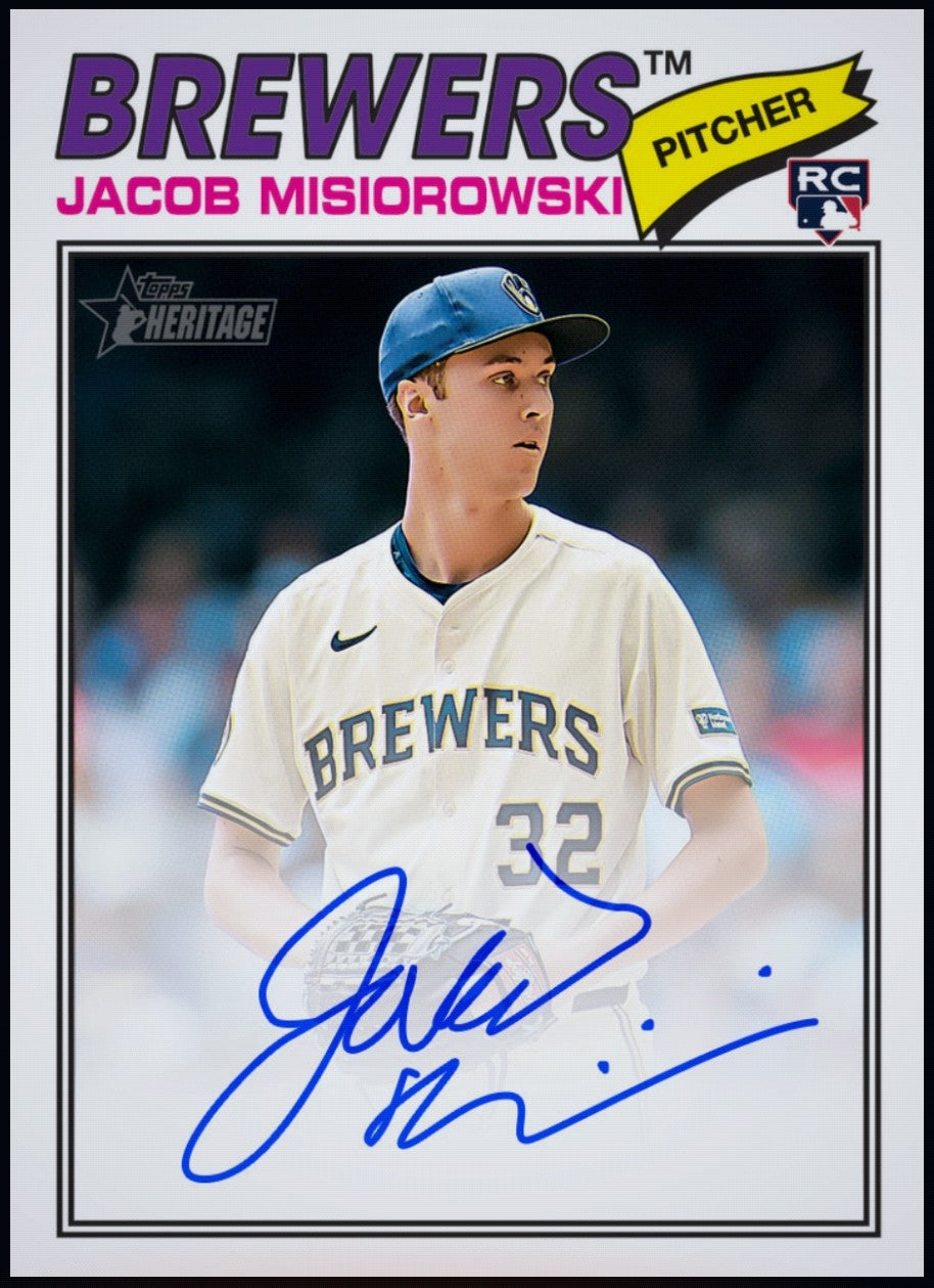 2026 Jacob Misiorowski Topps Heritage Autograph Rookie RC Rare 195 CC Limited Release Card – Next Gen Cards LLC