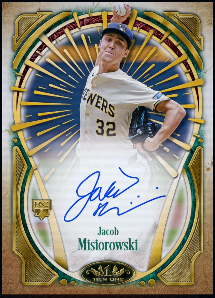 2026 Jacob Misiorowski Topps Tier One rookie signature card with a limited card count of only 133.