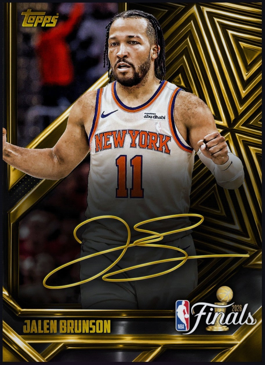 2026 Jalen Brunson Champions autograph basketball collectible redeemable through the official Topps NBA app.