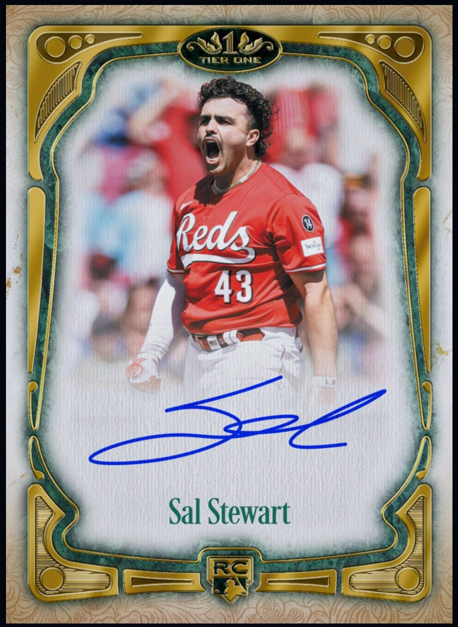2026 Sal Stewart Topps Tier One rookie signature collectible redeemable through the official Topps BUNT app.