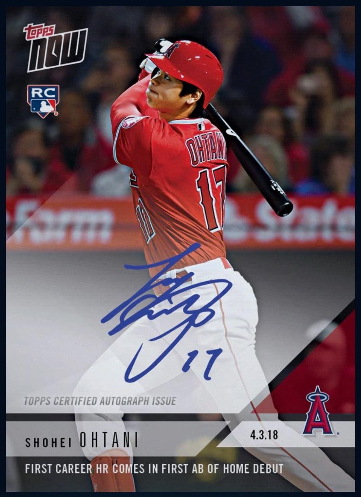 Rare 2018 Shohei Ohtani Topps Now First Career Home Run Autograph Rookie RC Authentic MLB Collectible Shipped From USA