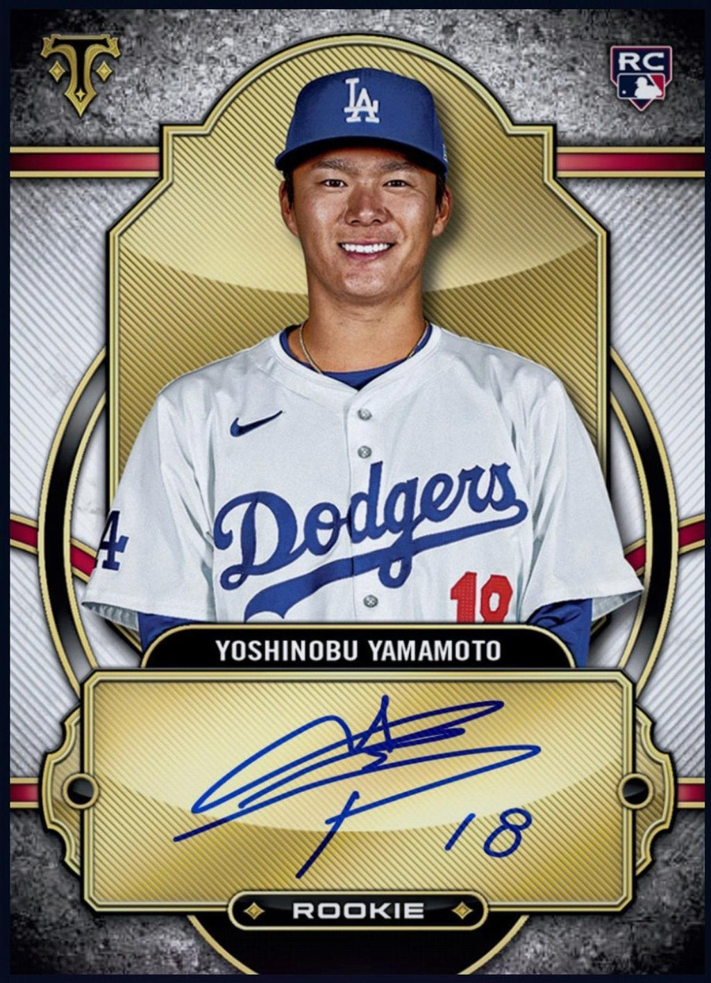 Rare 2024 Yoshinobu Yamamoto Topps Tribute Autograph Authentic MLB Collectible Shipped From USA.