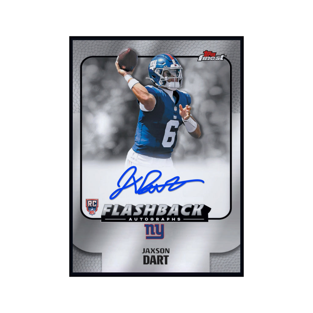 TEST ONLY 3 - 2025 Jaxson Dart Topps Finest Autograph Rookie RC Super Rare Redemption — smaller card presentation
